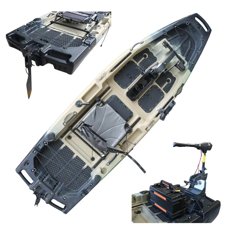1 Person HDPE/PE Sit-On-Top CE - Fishing Kayak Pedal Drive 评论和价格